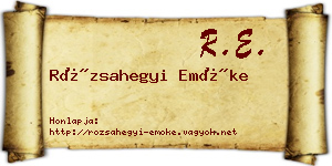 Rózsahegyi Emőke névjegykártya